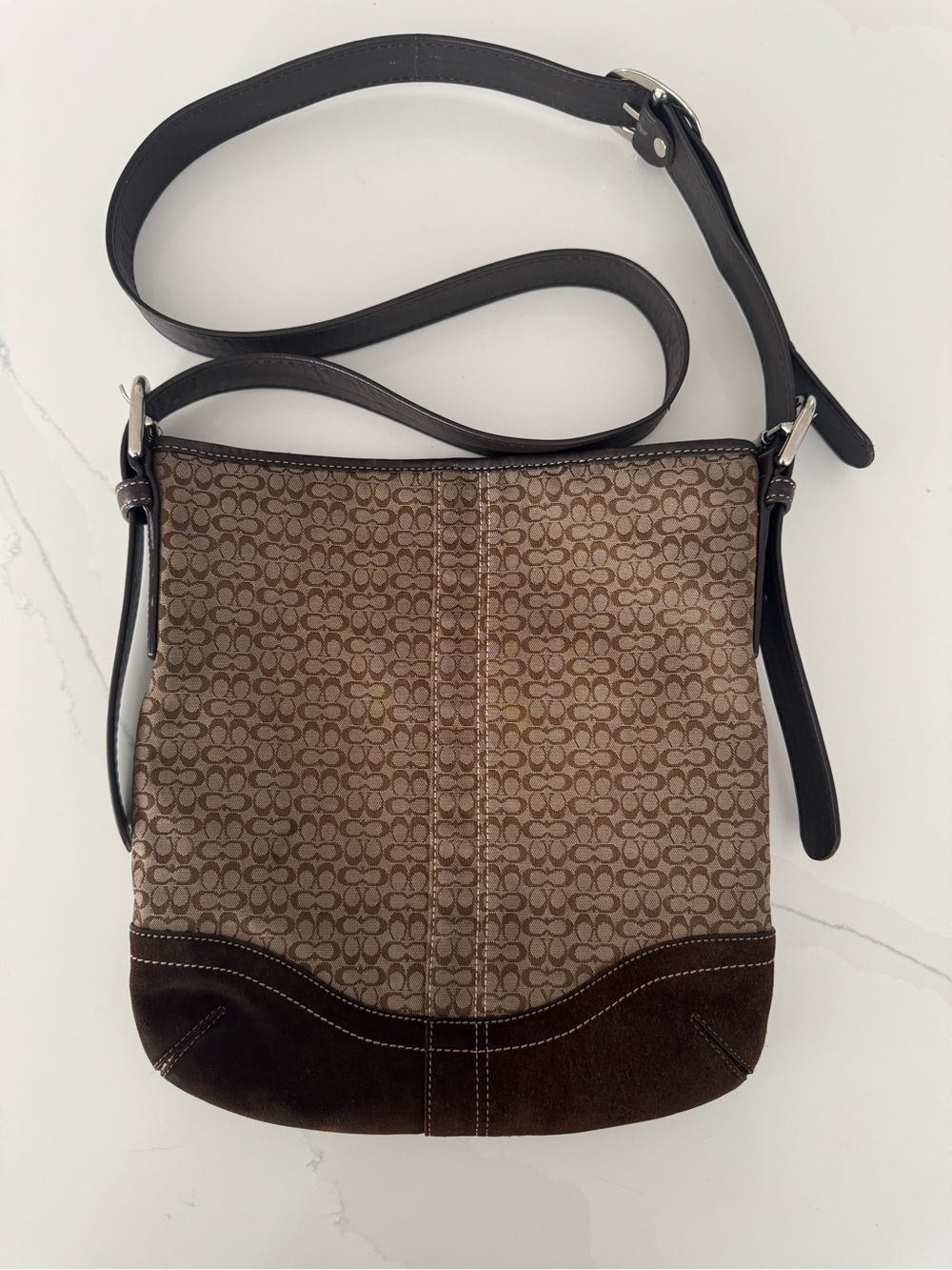 Coach Tan/Brown Signature Crossbody Shoulder Bag